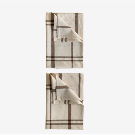 SKLUM Set De 2 Torchons De Cuisine En Coton Nelies - Essuie-Mains Absorbants Et Décoratifs