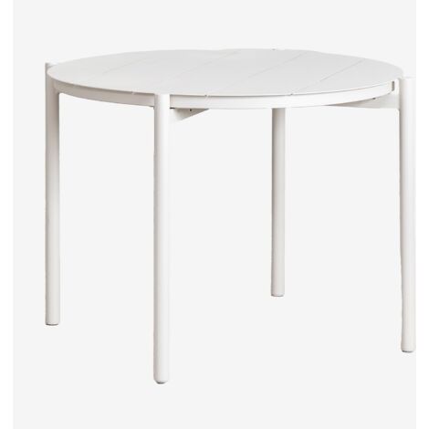 Table de jardin ronde Ø110 cm en aluminium Elton SKLUM Blanc Gardenia (1/5)