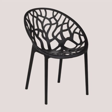 Pack de 4 chaises de jardin empilables en polypropylène Ores SKLUM Noir