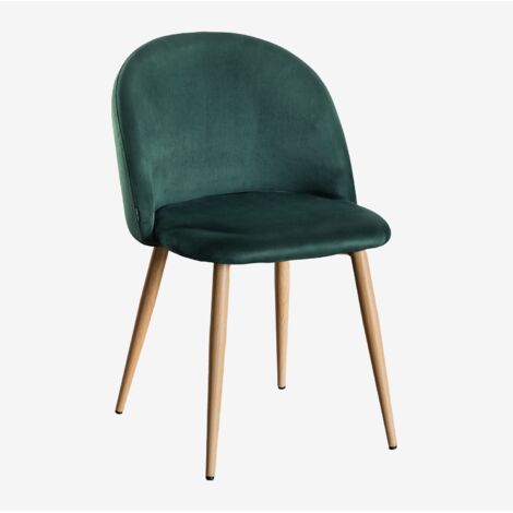 Sklum – Chaise de salle à manger en velours – Dossier arrondi et assise rembourrée – Structure en acier – Dimensions 78x50x53 cm – Entretien facile (1/5)