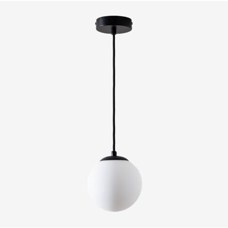 Plafonnier en fer avec boule de verre Ø12 cm Uvol SKLUM Noir