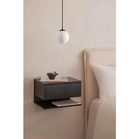 Plafonnier en fer avec boule de verre Ø12 cm Uvol SKLUM Noir