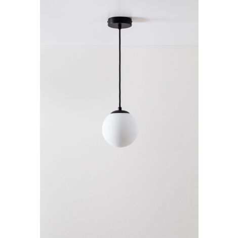 Plafonnier en fer avec boule de verre Ø12 cm Uvol SKLUM Noir