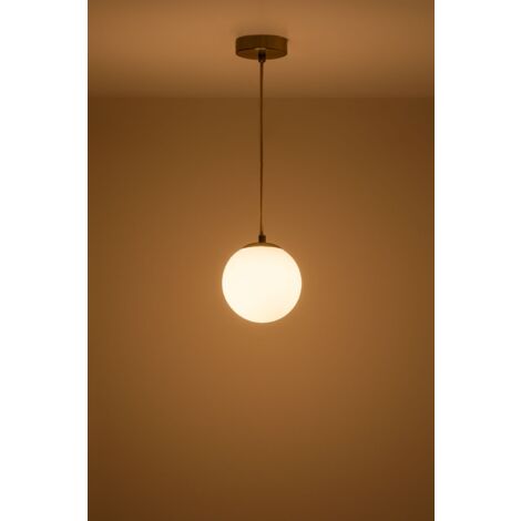 Plafonnier en fer avec boule de verre Ø12 cm Uvol SKLUM Doré