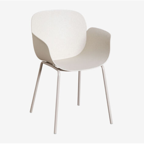 Chaise de salle à manger en polypropylène et fer Lynette SKLUM Blanc de Pierre (1/5)