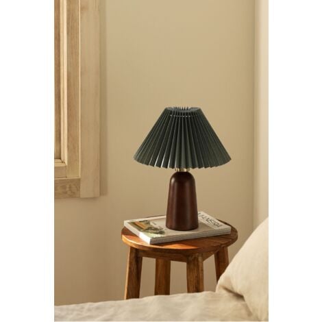 Lampe de table en bois Jeremaia SKLUM Vert Militaire - Bois Foncé