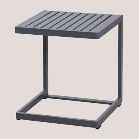 Sklum – Table d'appoint de jardin carrée 40x40 cm en aluminium – Résistante aux intempéries – Finition thermolaquée – 45 cm de hauteur