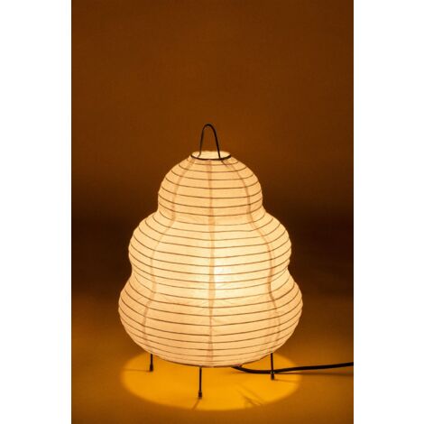 Lampe de table en papier de riz (↑34 cm) Gogian SKLUM Blanc