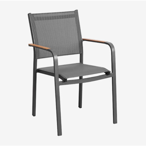 Chaise de jardin empilable en aluminium Archer SKLUM Gris Graphite (1/5)