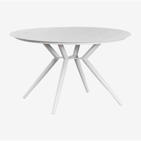 Sklum – Table de jardin ronde en aluminium – Ø100 cm – Revêtement peinture poudre – Design minimaliste – Patins en plastique pour sols