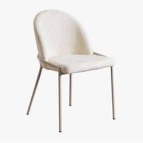 Sklum – Lot de 4 chaises de salle à manger rembourrées – Dossier incurvé – Tissu 100 % polyester – Pieds en acier thermolaqué – Dimensions 83x52,5x58cm (1/5)