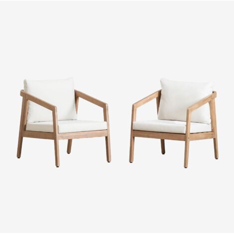 Lot de 2 fauteuils de jardin en bois d'acacia Kaela SKLUM