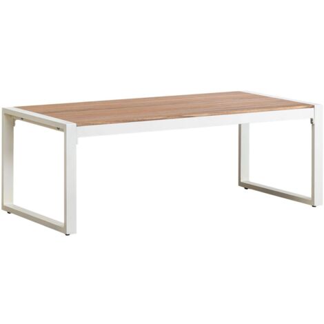Table basse de jardin rectangulaire 110x55 cm en aluminium Lipov SKLUM Blanc