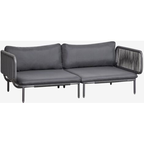 Canapé de jardin modulable 2 pièces avec 2 fauteuils d'angle Roubly SKLUM Gris Graphite (1/5)