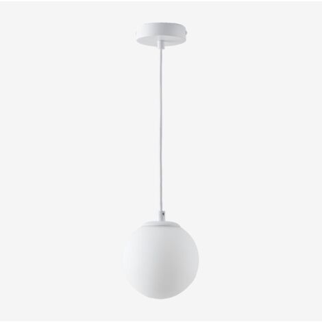 Plafonnier en fer avec boule de verre Ø12 cm Uvol SKLUM Blanc