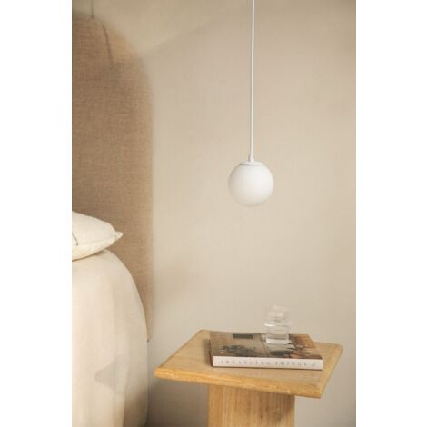 Plafonnier en fer avec boule de verre Ø12 cm Uvol SKLUM Blanc