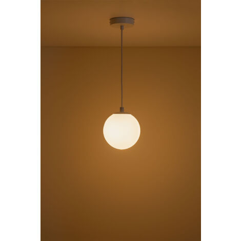 Plafonnier en fer avec boule de verre Ø12 cm Uvol SKLUM Blanc