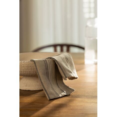 MIQIO® Lot De 6 Serviettes En Lin Design Avec Coutures