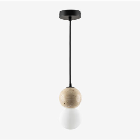 Plafonnier boule de cristal en travertin Davise SKLUM Noir
