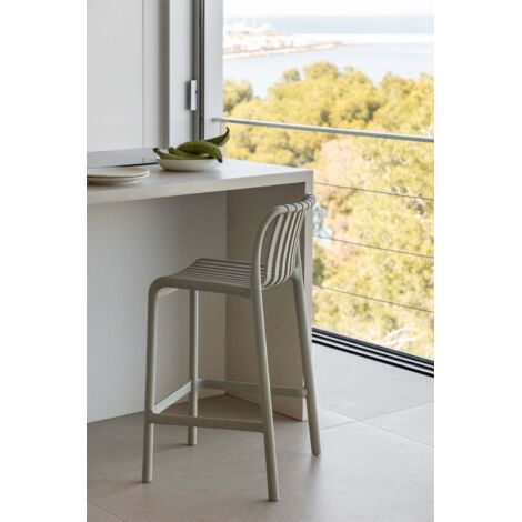 Hoog Tuinkrukje Van Synthetisch Riet En Staal Revia Terracota & ↑65 Cm - Sklum