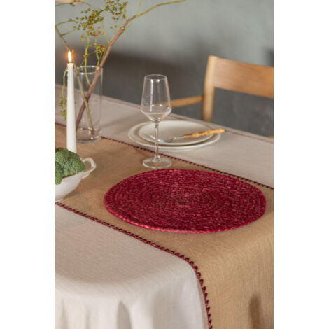 Dessous De Plat Rond Métal Rouge - 19,5 Cm - 620 G - Déco Cuisine