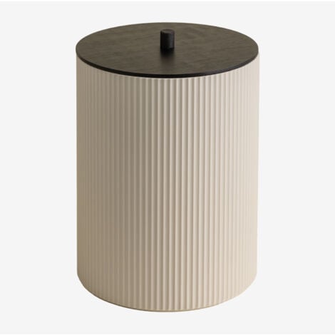 Poubelle avec couvercle en ABS et bambou Ozene SKLUM Beige Crème