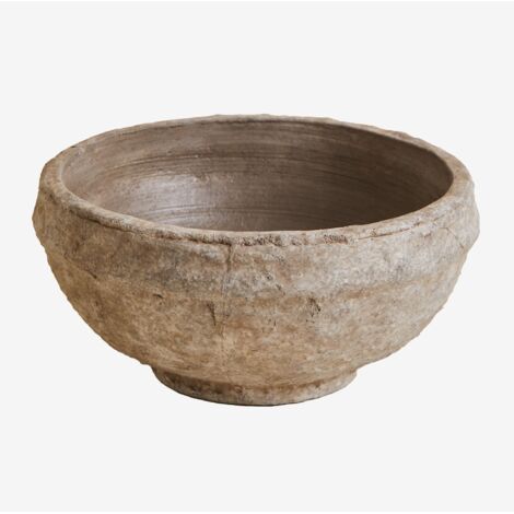 Sklum – Bol décoratif en terre cuite Ø22,5 cm – Couleur marron pierre – Design texturé pour décoration intérieure – Résistant aux variations de température
