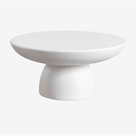 Sklum – Table basse ronde Ø70 cm en ciment renforcé de fibre de verre – Durable et légère – Patins protecteurs pour sol – Design moderne