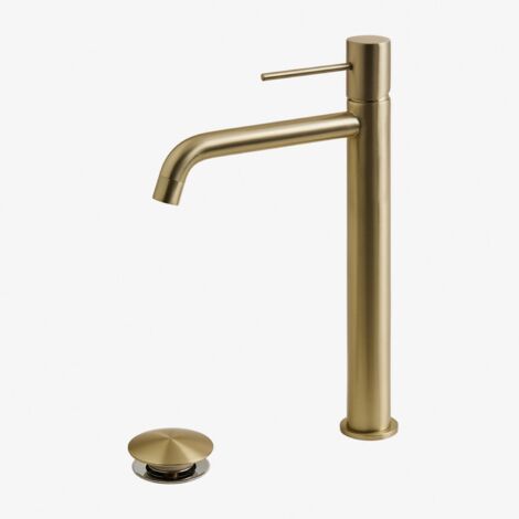 Ensemble robinet de lavabo et bonde de vidage en laiton Orveta Click-Clack SKLUM Doré ↑30 cm