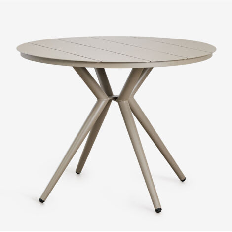 Table de jardin ronde en aluminium Valérie SKLUM Moka Brown Ø100 cm (1/5)