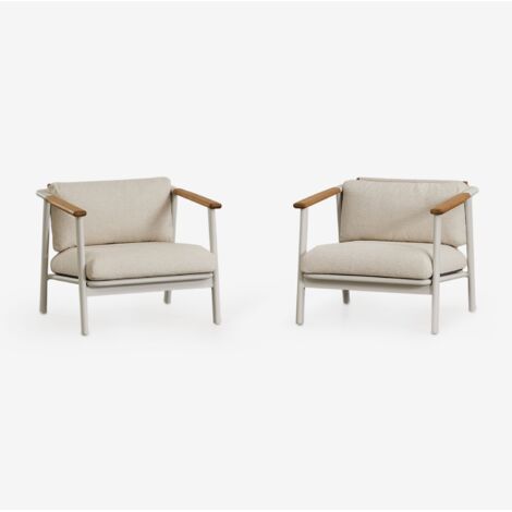 Lot de 2 fauteuils de jardin en aluminium et tissu bouclé Yervin SKLUM (1/5)