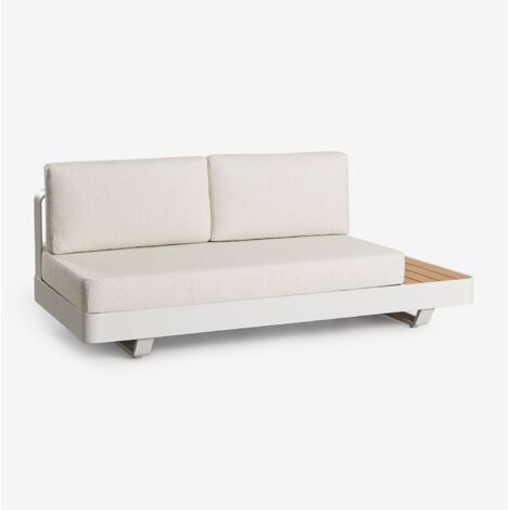 Canapé modulable 2 places en aluminium avec table d'appoint droite en bois de teck Yarilo SKLUM (1/5)