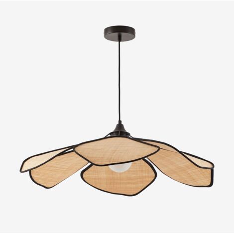 Sklum – Plafonnier Benavid Ø75 cm – Abat-jour en fibres naturelles – Culot E27 – Protection IP20 – Éclairage décoratif intérieur