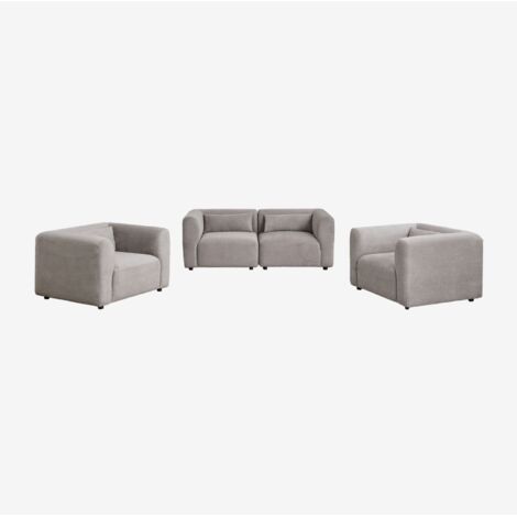 Ensemble de salon avec canapé modulable 2 pièces et 2 fauteuils Fogler SKLUM (1/5)