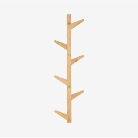 Sklum – Porte-manteau mural en bambou – Design minimaliste – Dimensions 80 cm x 21,5 cm x 7 cm – Charge maximale 0,76 kg – Idéal pour petits espaces (1/5)