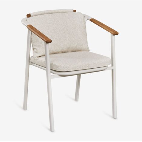 Lot de 2 chaises de jardin Yervin avec accoudoirs en aluminium et tissu bouclé SKLUM (1/5)