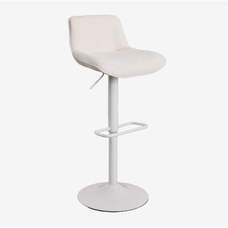 Pack de 2 tabourets hauts réglables avec dossier en métal et tissu Igarasi SKLUM Blanc - Tapioca Beige (1/5)