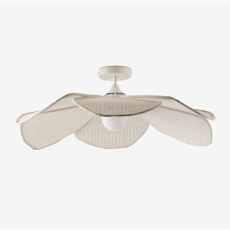 Sklum – Plafonnier Benavid Ø75 cm – Écran en fibres naturelles – Douille E27 – Hauteur 25 cm – Pour espaces intérieurs – Ampoule non incluse