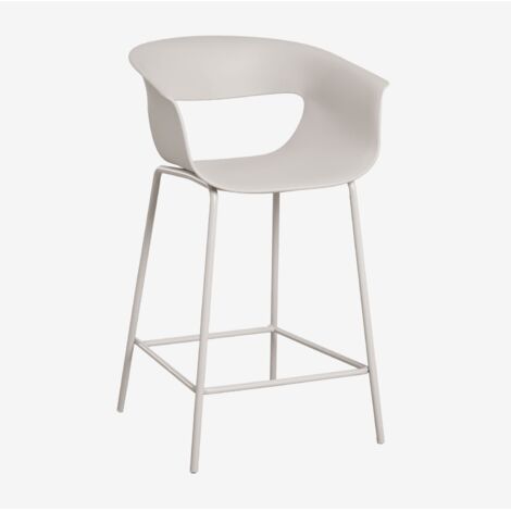 Pack de 4 tabourets hauts en polypropylène et fer Alanys SKLUM Blanc grisâtre ↑65 cm (1/5)