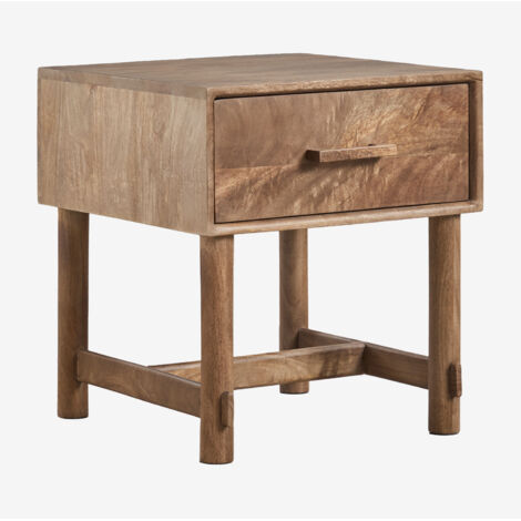 Pack de 2 tables de chevet 45x45 cm en bois de manguier Aloma SKLUM (1/5)