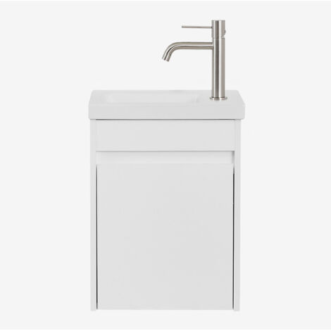 Ensemble meuble de salle de bain suspendu en bois avec lavabo intégré Narek SKLUM (1/5)