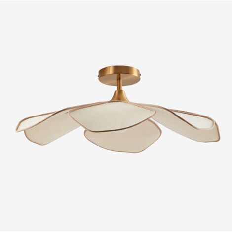 Sklum – Plafonnier Benavid Ø75 cm – Design inspiré des pétales – Écran en fibres naturelles – Douille E27 – Hauteur 25 cm – 40W max