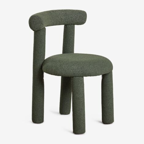 Pack de 4 chaises de salle à manger rembourrées en tissu bouclé Gia SKLUM (1/5)