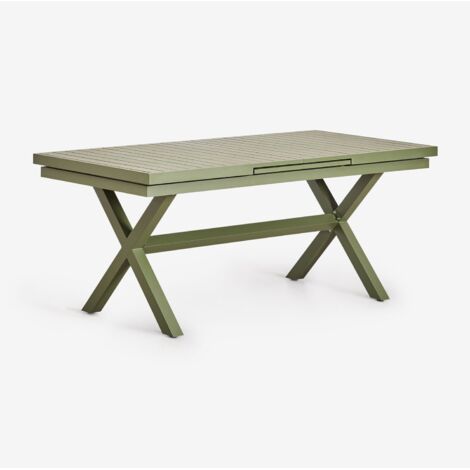 Table de jardin rectangulaire extensible Karena en aluminium SKLUM Vert Olive Intense 180 - 240 x 90 cm (1/5)
