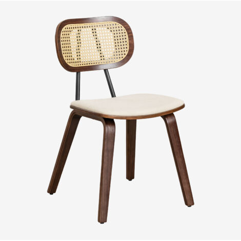 Pack de 2 chaises de salle à manger en bois et rotin Kaylia SKLUM (1/5)