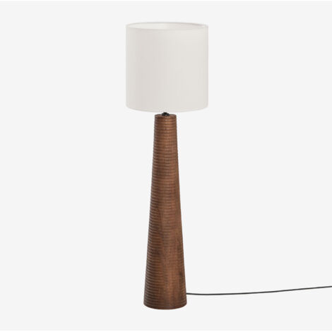 Sklum – Lampadaire LED en bois de manguier 120 cm – Éclairage E27 jusqu'à 40W – Design scandinave et rustique – Câble textile avec interrupteur