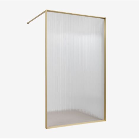 Paroi de douche fixe avec verre trempé 5 mm et aluminium Trafalgar SKLUM Or brossé 90 x 195 cm