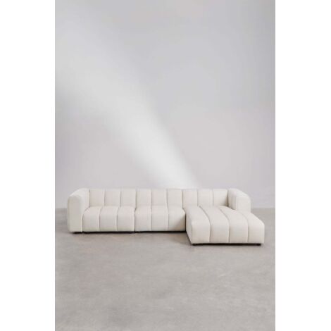 Canapé méridienne droite modulable 3 pièces en tissu bouclé Eliot SKLUM