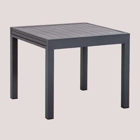 Table de jardin extensible anthracite aluminium 160/80x80 cm et
