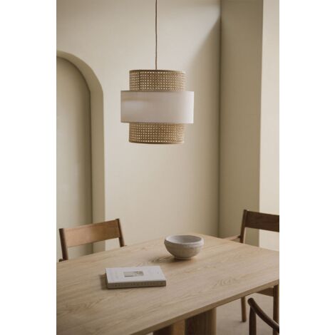 Plafonnier en rotin Satu SKLUM Beige Lin